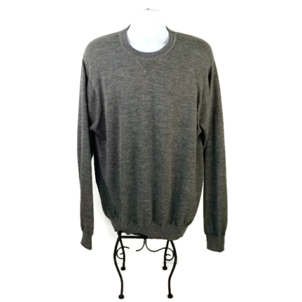 Martin Golf Gray Pullover Crewneck Long Sleeve Alpaca Wool Blend Sweater Men XXL